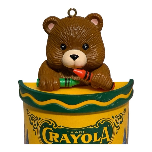 Crayola Teddy Bear Crayon Box Christmas Ornament by Binney & Smith Vintage 1992 - Picture 3 of 11